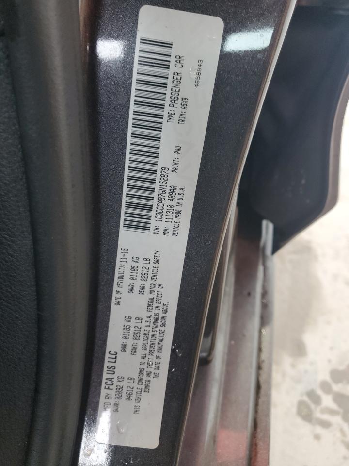 2016 Chrysler 200 VIN 1C3CCCAB7GN152879 Copart auction photo, front end damage thumbnail 12