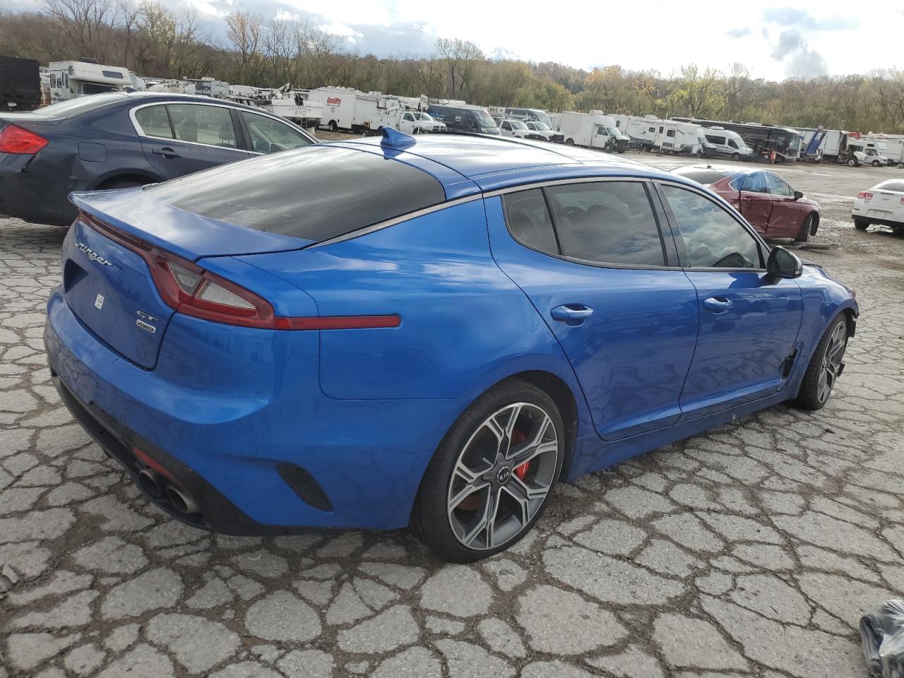 2020 KIA Stinger VIN KNAE55LCXL6074244 Copart auction photo, side damage thumbnail 3