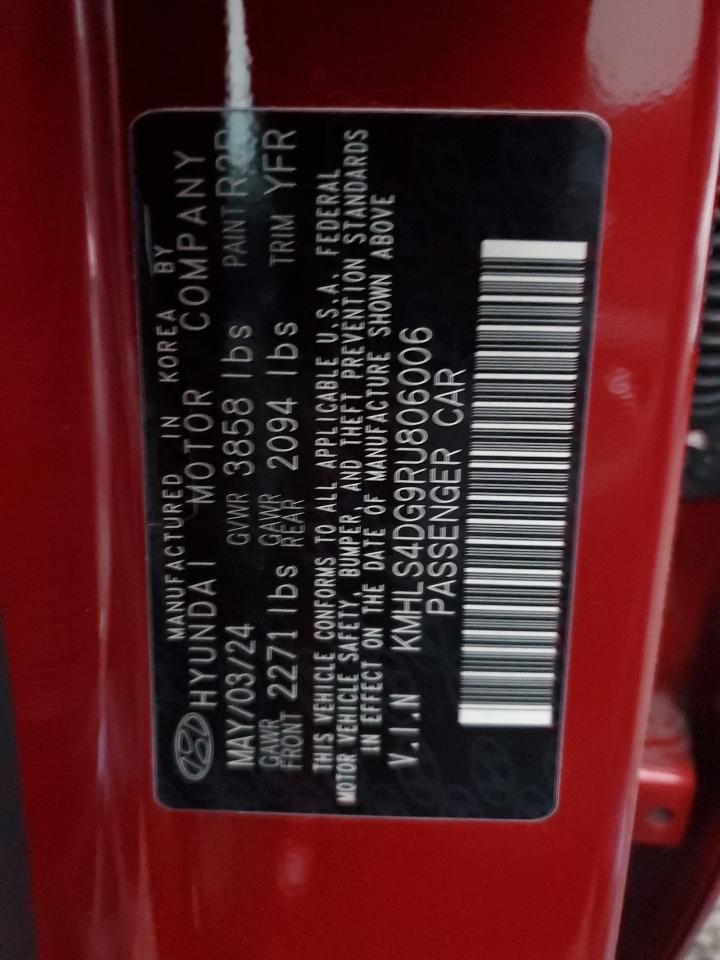 2024 Hyundai Elantra VIN KMHLS4DG9RU806006 Copart auction photo, rear end damage thumbnail 13