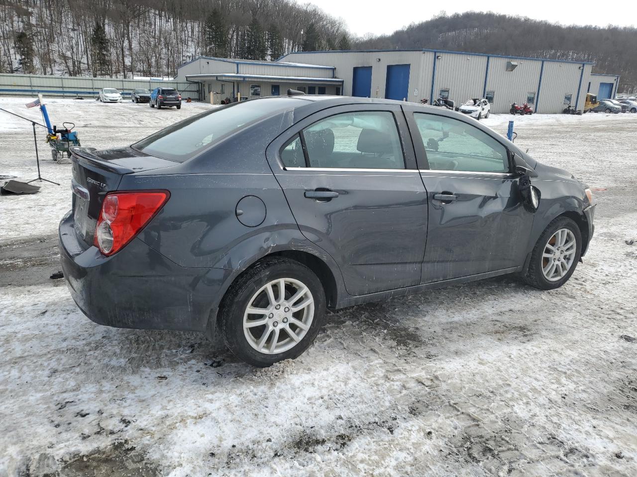2013 Chevrolet Sonic VIN 1G1JC5SG9D4103413 Copart auction photo, side / front end damage thumbnail 3