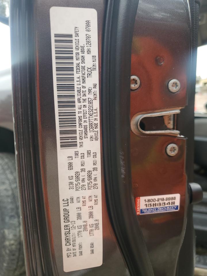 2014 RAM 1500 VIN 1C6RR7TTXES231857 Copart auction photo, rear end damage thumbnail 15