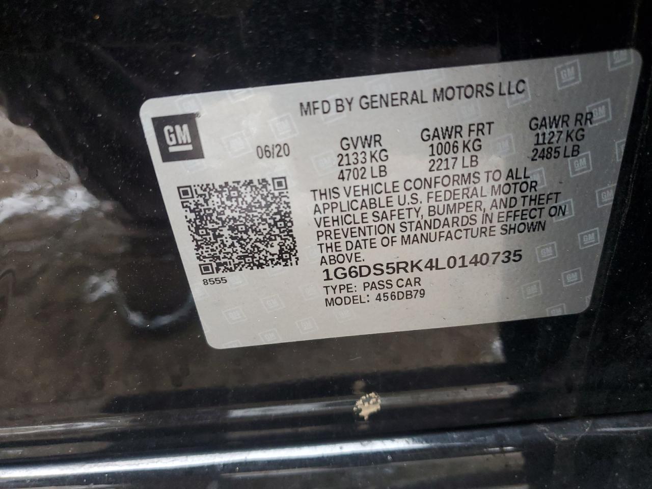 2020 Cadillac CT5 VIN 1G6DS5RK4L0140735 Copart auction photo, front end damage thumbnail 14