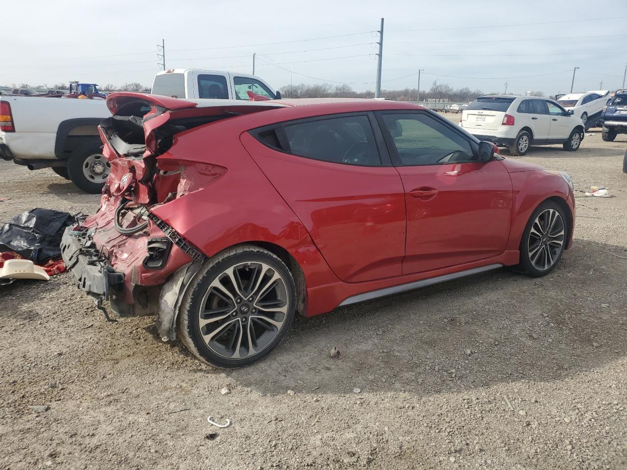 2017 Hyundai Veloster VIN KMHTC6AEXHU309394 Copart auction photo, rear end damage thumbnail 3