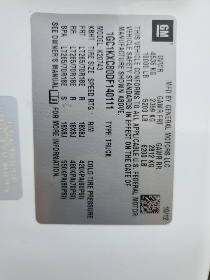 2013 Chevrolet Silverado VIN 1GC1KXC80DF140111 Copart auction photo, minor dent/scratches damage thumbnail 12