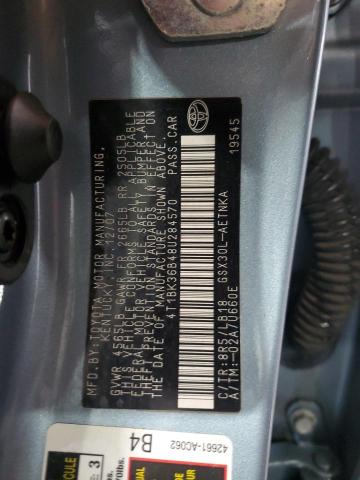 2008 Toyota Avalon VIN 4T1BK36B48U284570 Copart auction photo, front end damage thumbnail 13