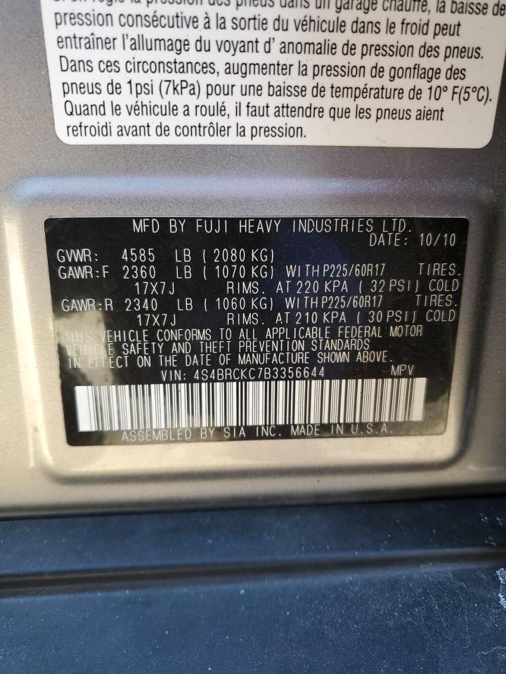 2011 Subaru Outback VIN 4S4BRCKC7B3356644 Copart auction photo, front end / rear end damage thumbnail 14