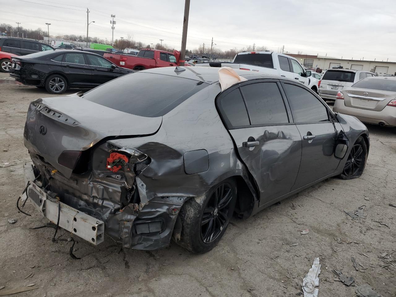 2012 Infiniti G VIN JN1CV6AR5CM671226 Copart auction photo, front end / rear end damage thumbnail 3