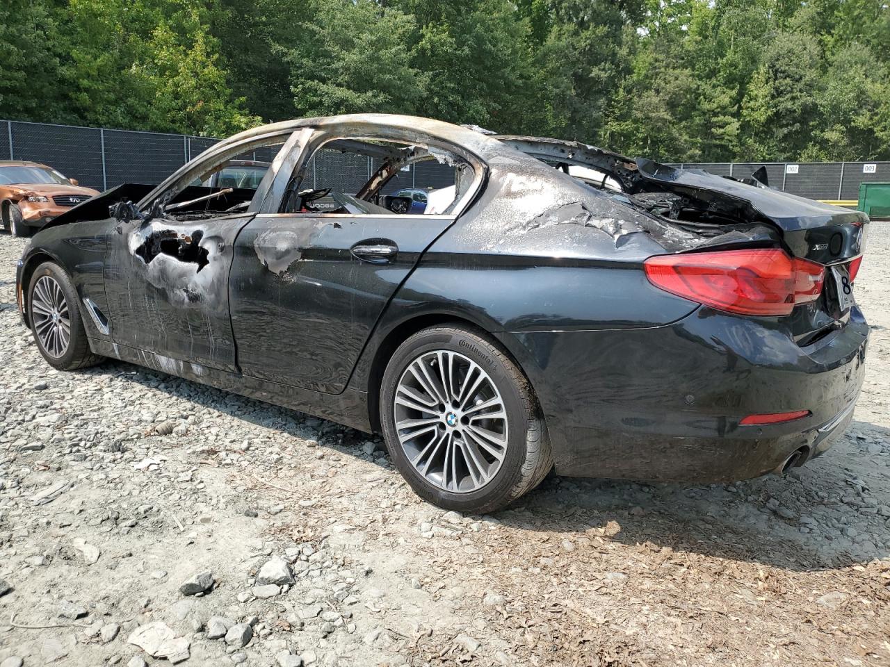 2018 BMW 5er VIN WBAJA7C57JWC76224 Copart auction photo, burn damage thumbnail 2