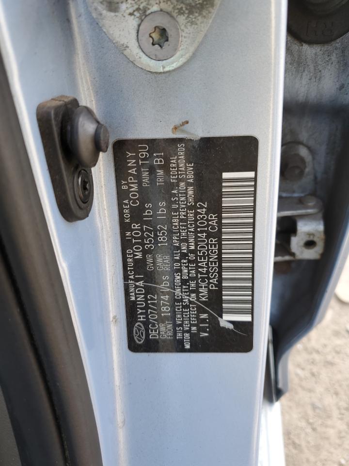 2013 Hyundai Accent VIN KMHCT4AE5DU410342 Copart auction photo, front end damage thumbnail 12