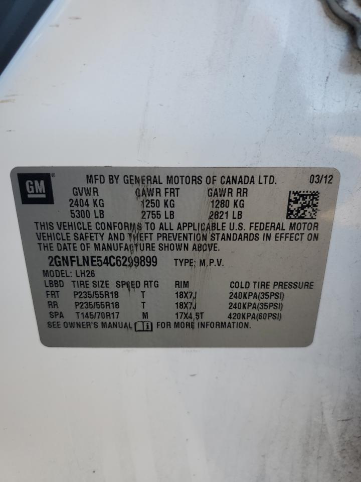 2012 Chevrolet Equinox VIN 2GNFLNE54C6299899 Copart auction photo, side / mechanical damage thumbnail 13