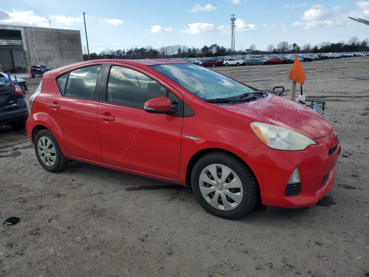 2012 Toyota Prius VIN JTDKDTB39C1500663 Copart auction photo, side / front end damage thumbnail 4