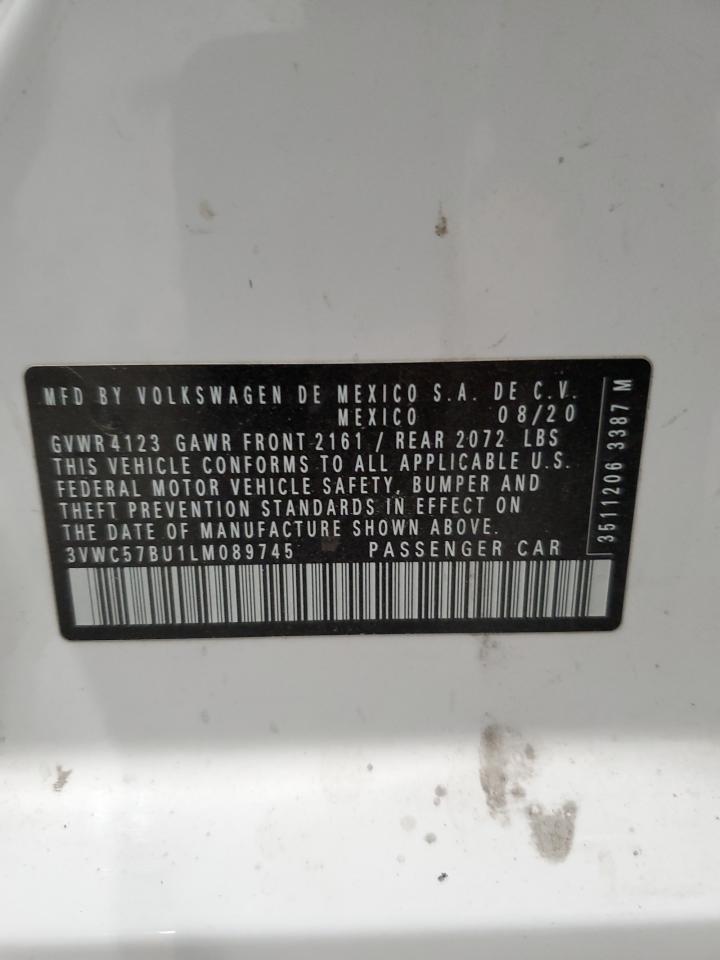 2020 Volkswagen Jetta VIN 3VWC57BU1LM089745 Copart auction photo, side / front end damage thumbnail 14