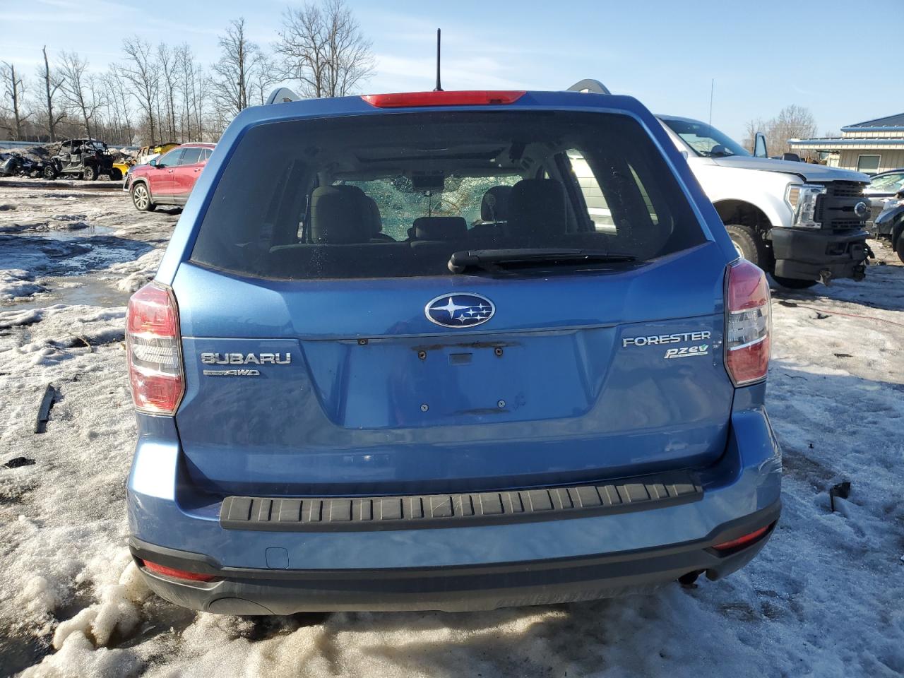 2015 Subaru Forester VIN JF2SJADC2FH592304 Copart auction photo, front end / top/roof damage thumbnail 6