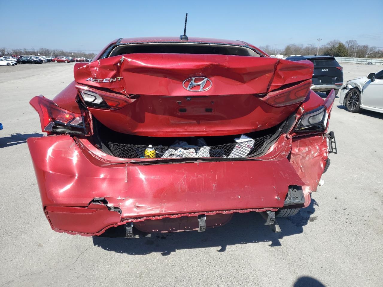 2022 Hyundai Accent VIN 3KPC24A6XNE180247 Copart auction photo, rear end damage thumbnail 6