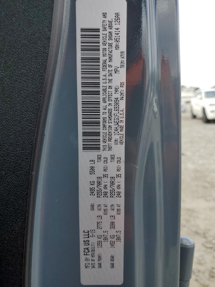 2015 Jeep Wrangler VIN 1C4HJWEG1FL693094 Copart auction photo, front end / undercarriage damage thumbnail 12