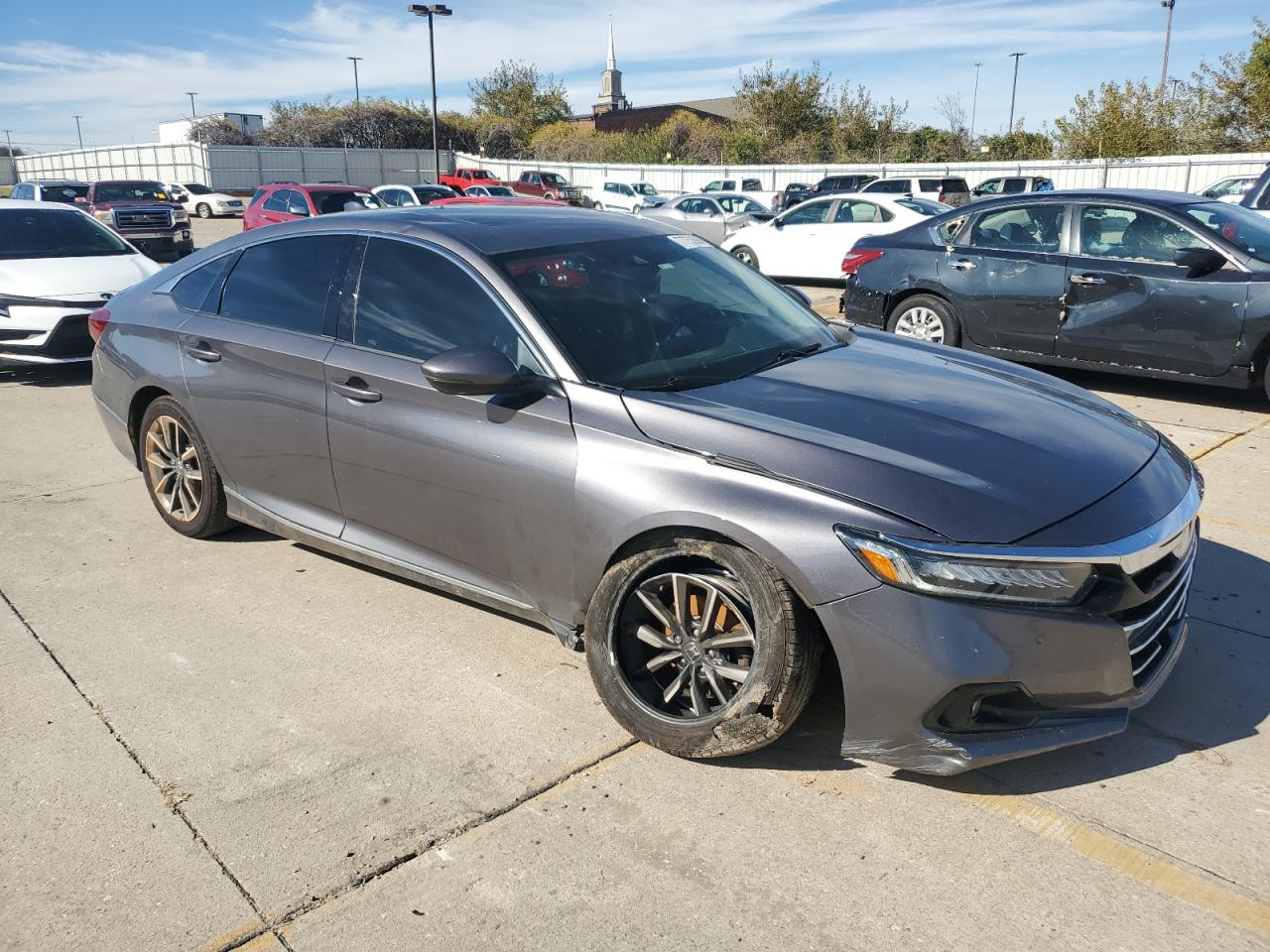2021 Honda Accord VIN 1HGCV1F55MA116299 Copart auction photo, undercarriage / front end damage thumbnail 4