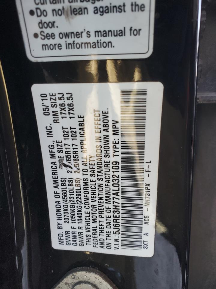 2010 Honda CR-V VIN 5J6RE3H77AL032109 Copart auction photo, front end / minor dent/scratches damage thumbnail 13