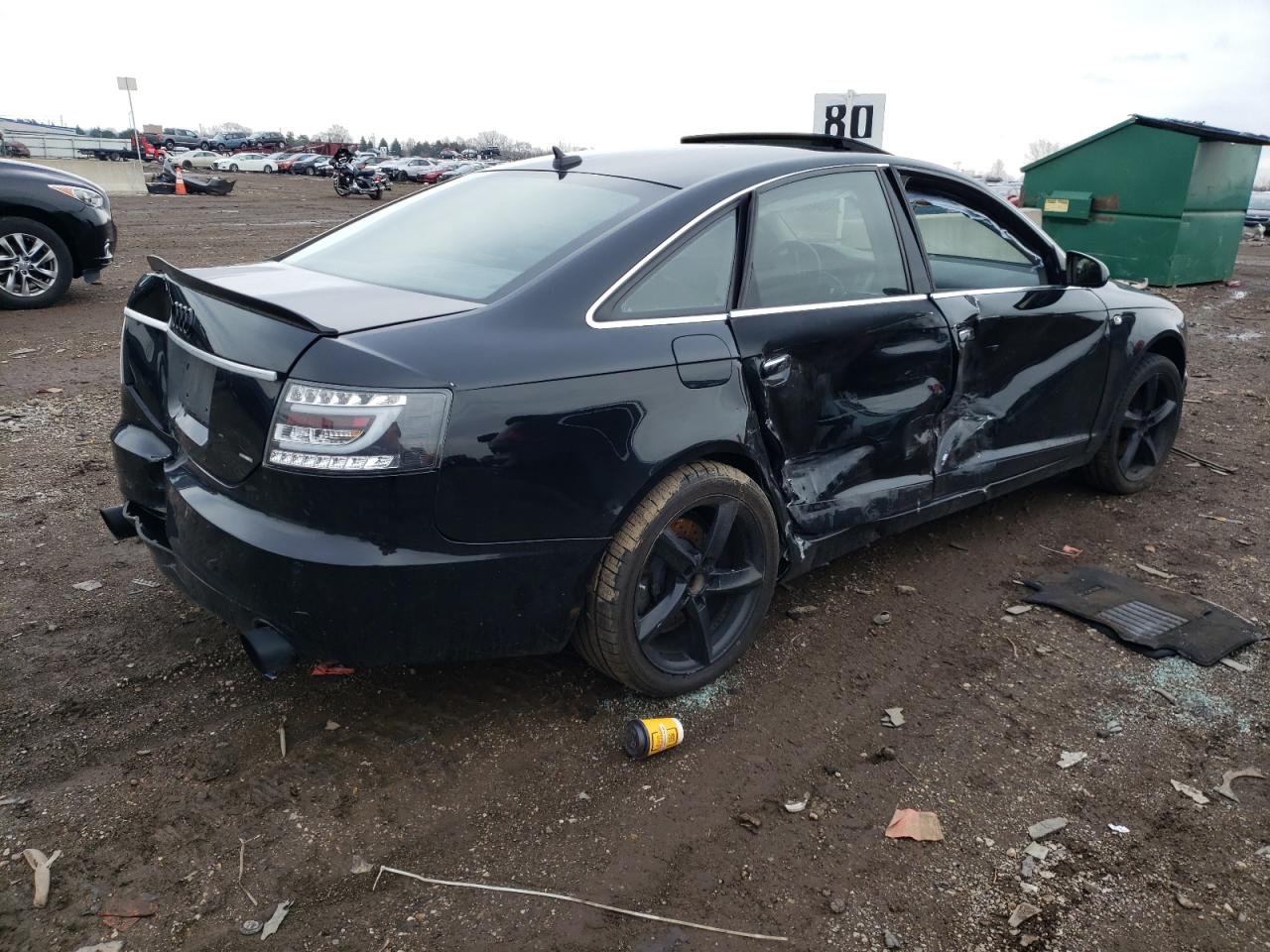 2008 Audi A6 VIN WAUDH74F58N067870 Copart auction photo, side / rear end damage thumbnail 3