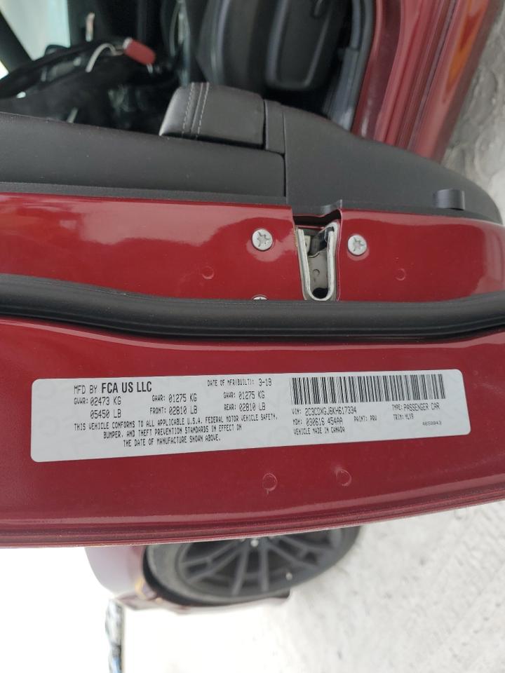 2019 Dodge Charger VIN 2C3CDXGJ6KH617334 Copart auction photo, rear end damage thumbnail 12