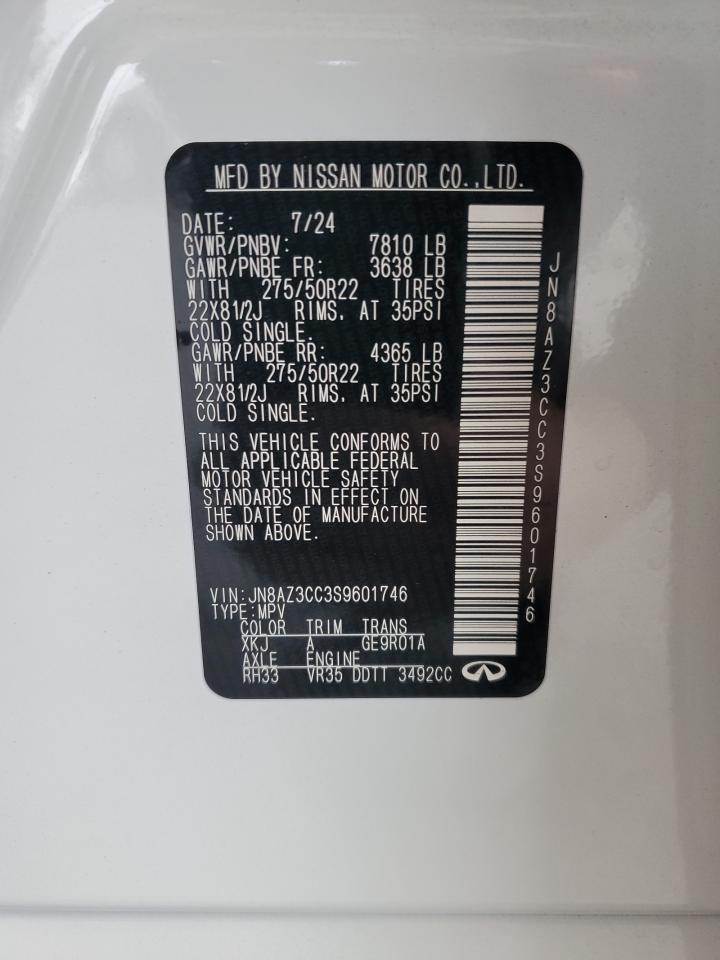 2025 Infiniti QX80 VIN JN8AZ3CC3S9601746 Copart auction photo, front end damage thumbnail 15