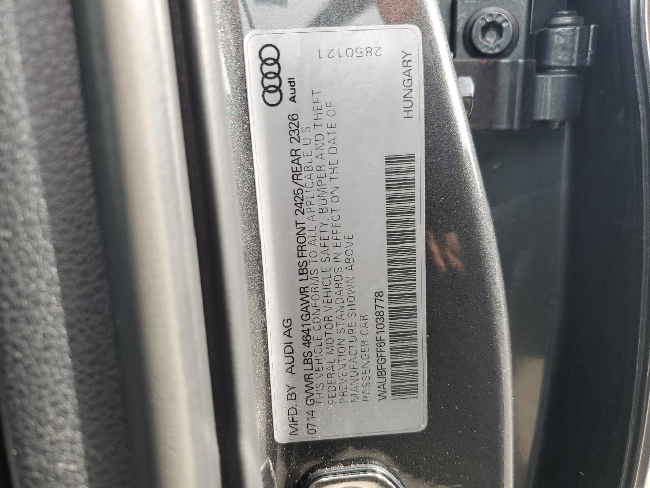 2015 Audi S3 VIN WAUBFGFF6F1038778 Copart auction photo, front end damage thumbnail 14