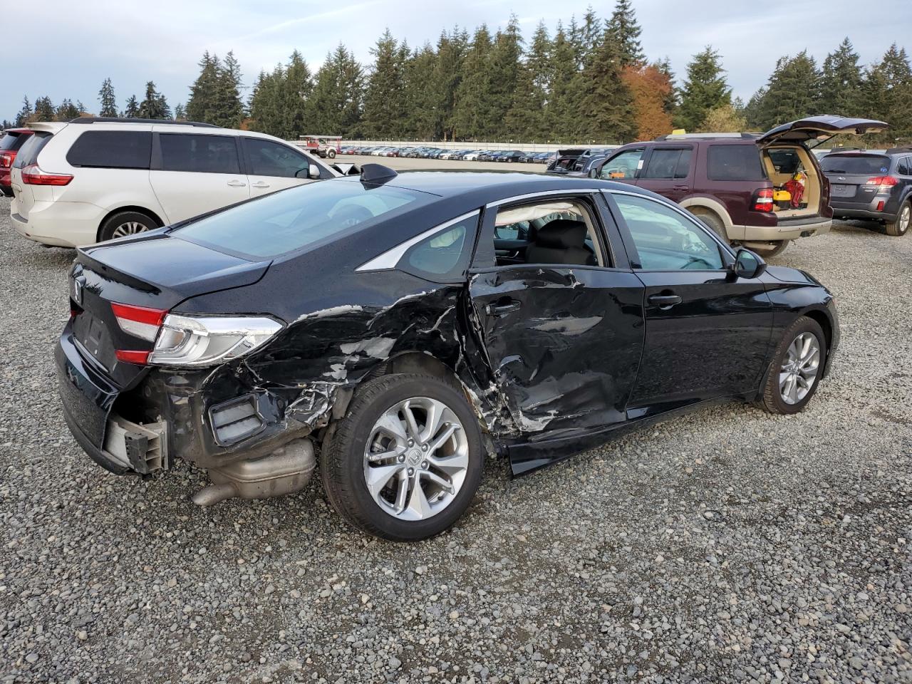 2018 Honda Accord VIN 1HGCV1F18JA008347 Copart auction photo, side / rear end damage thumbnail 3