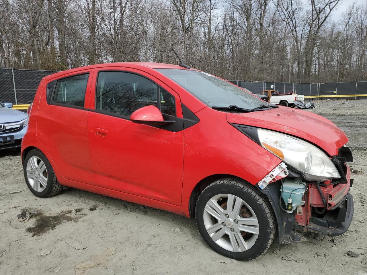 2014 Chevrolet Spark VIN KL8CB6S95EC586523 Copart auction photo, front end / side damage thumbnail 4