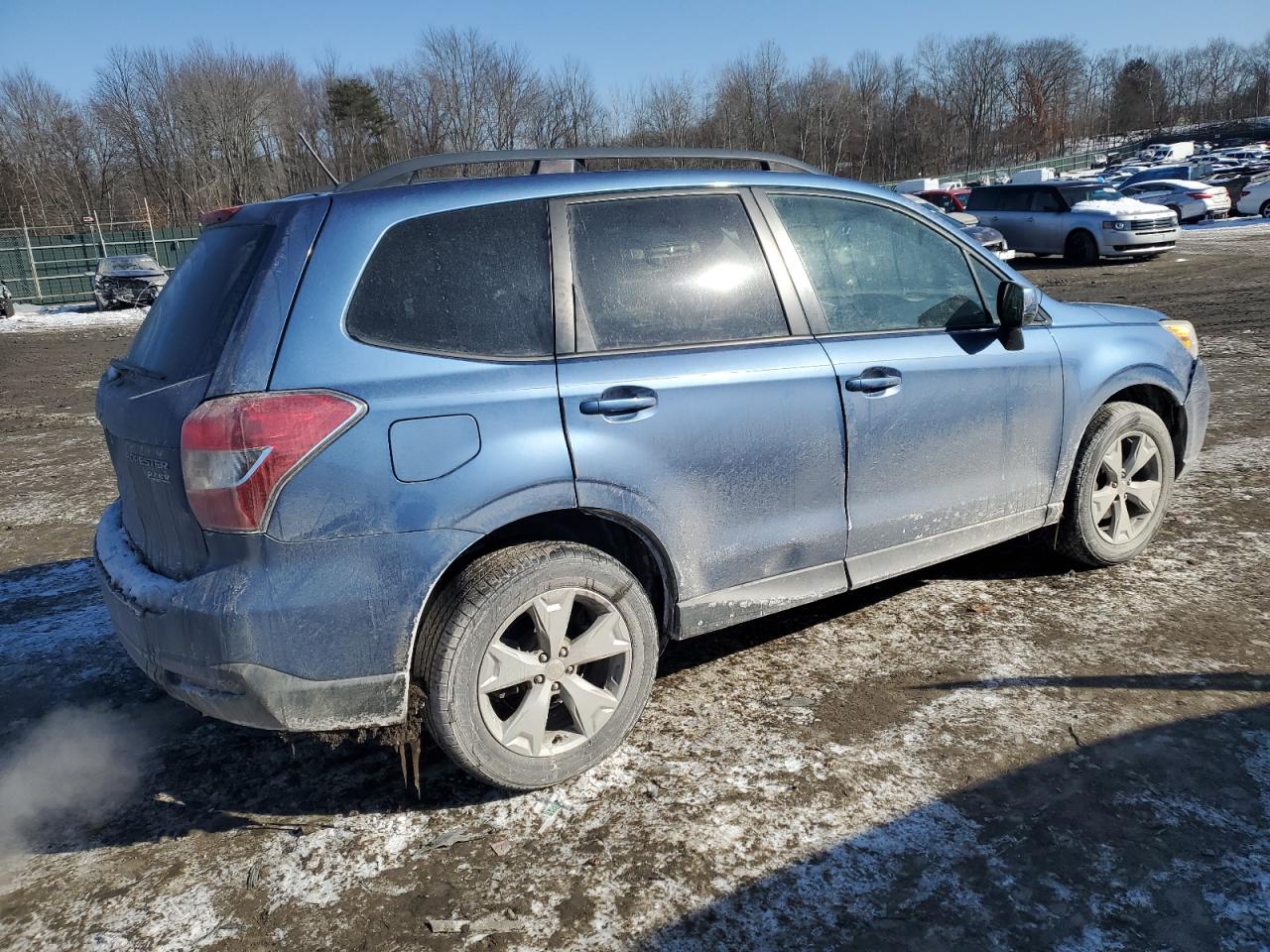 2015 Subaru Forester VIN JF2SJADC1FH508523 Copart auction photo, front end / side damage thumbnail 3