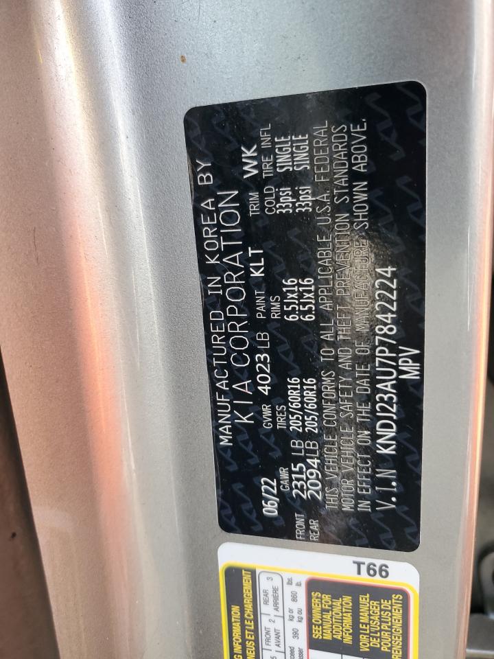 2023 KIA Soul VIN KNDJ23AU7P7842224 Copart auction photo, front end / side damage thumbnail 15