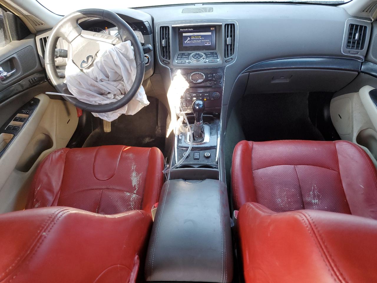 2013 Infiniti G VIN JN1CV6AR0DM762695 Copart auction photo, front end / rear end damage thumbnail 8