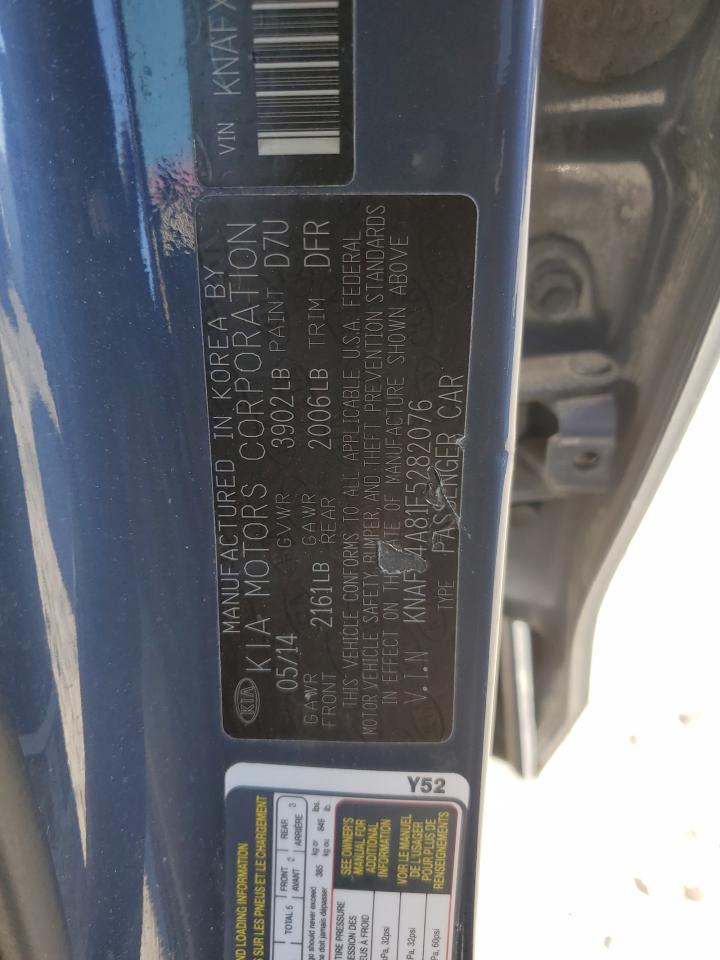 2015 KIA Forte VIN KNAFX4A81F5282076 Copart auction photo, all over damage thumbnail 13