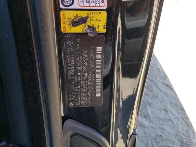 2008 BMW 3er VIN WBAWC33568PD08951 Copart auction photo, normal wear / mechanical damage thumbnail 12