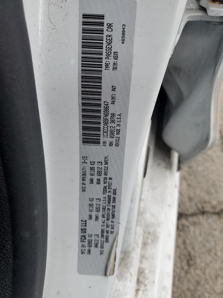 2015 Chrysler 200 VIN 1C3CCCAB9FN680647 Copart auction photo, front end / rear end damage thumbnail 14