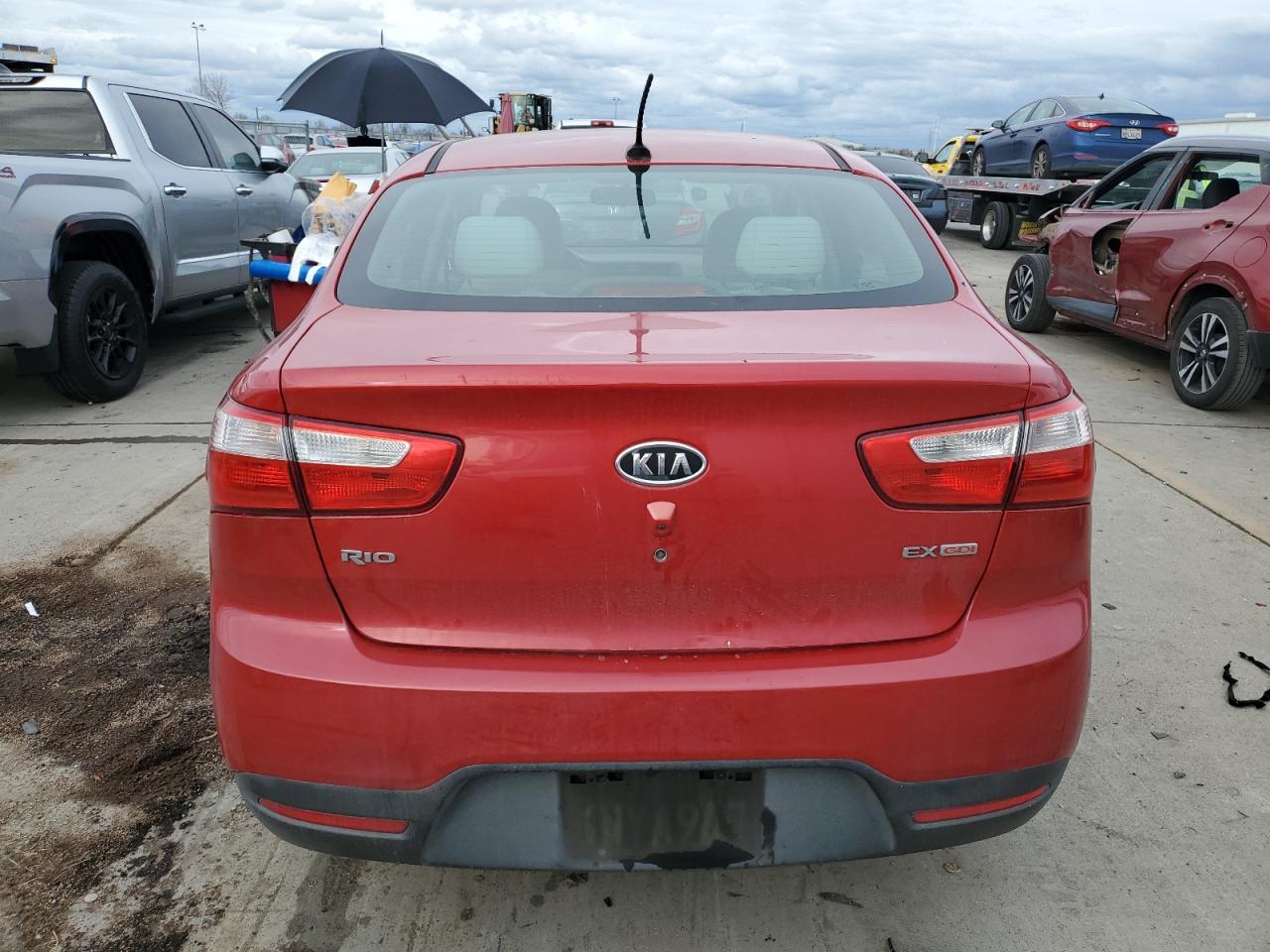 2013 KIA Rio VIN KNADN4A36D6099667 Copart auction photo, vandalism / front end damage thumbnail 6