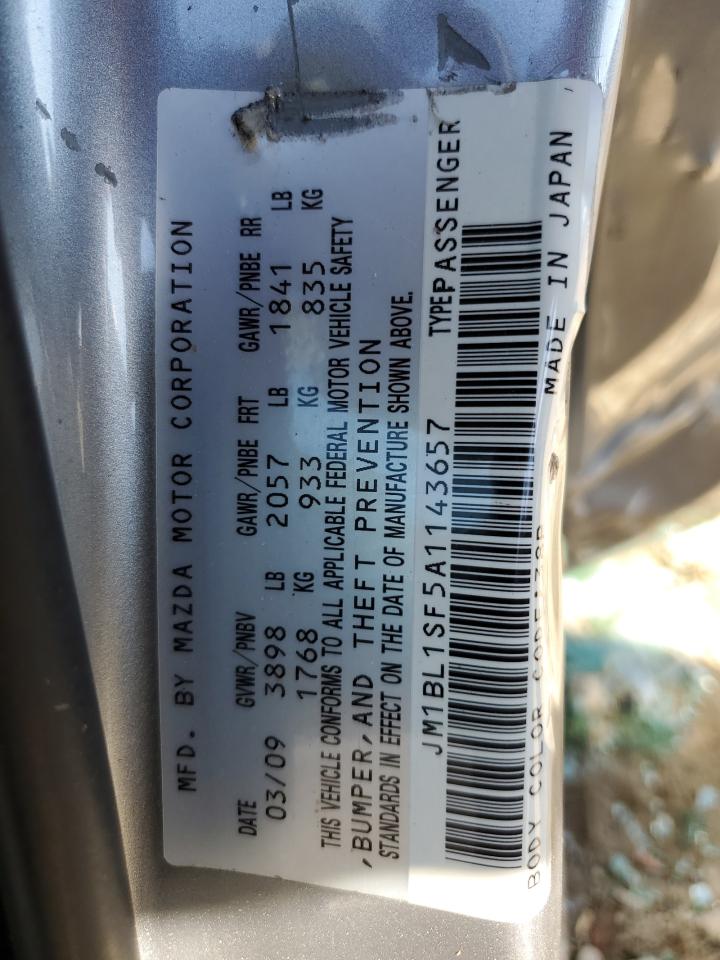 2010 Mazda 3 VIN JM1BL1SF5A1143657 Copart auction photo, all over damage thumbnail 13