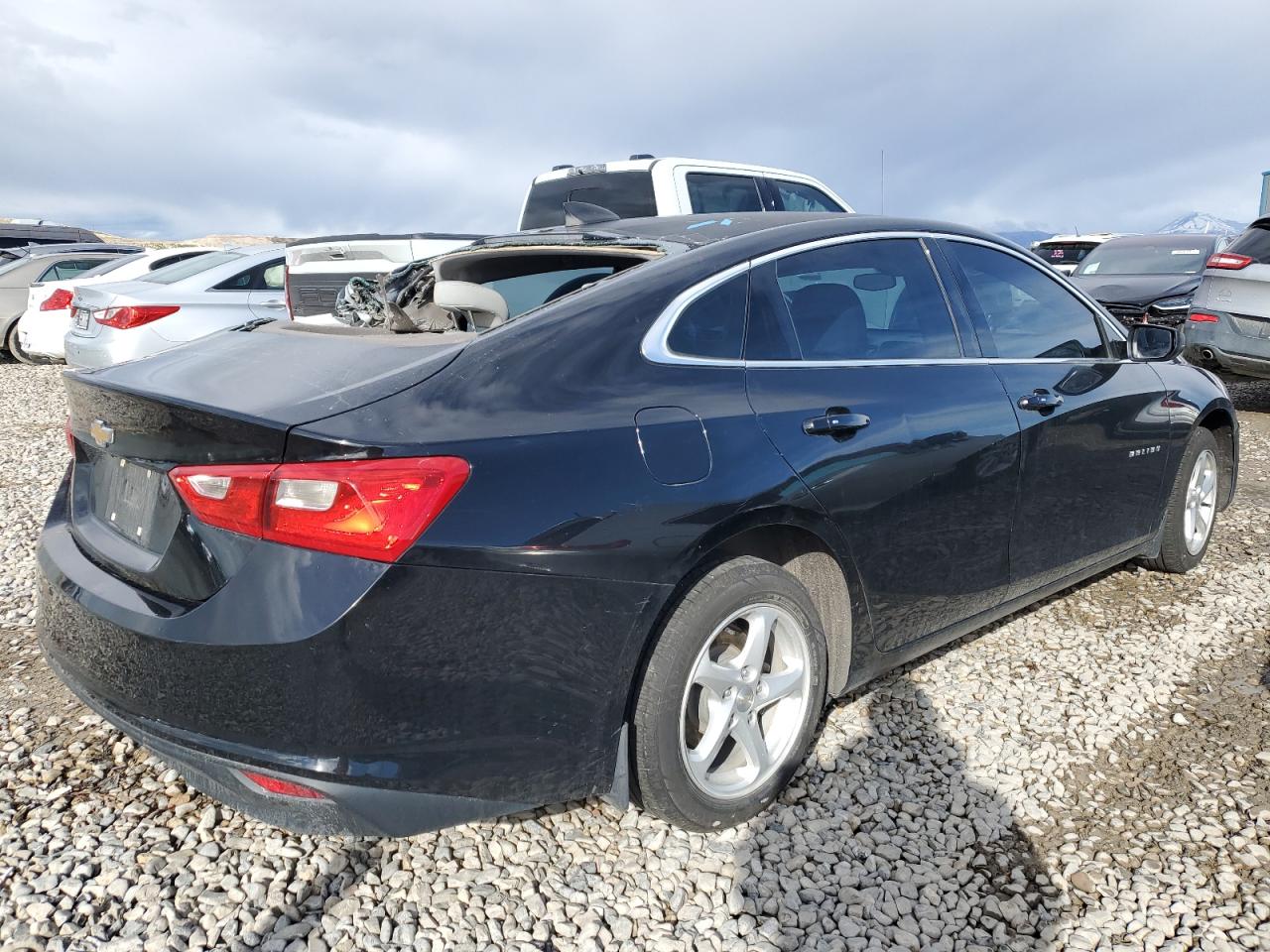 2017 Chevrolet Malibu VIN 1G1ZB5ST0HF152030 Copart auction photo, top/roof / front end damage thumbnail 3