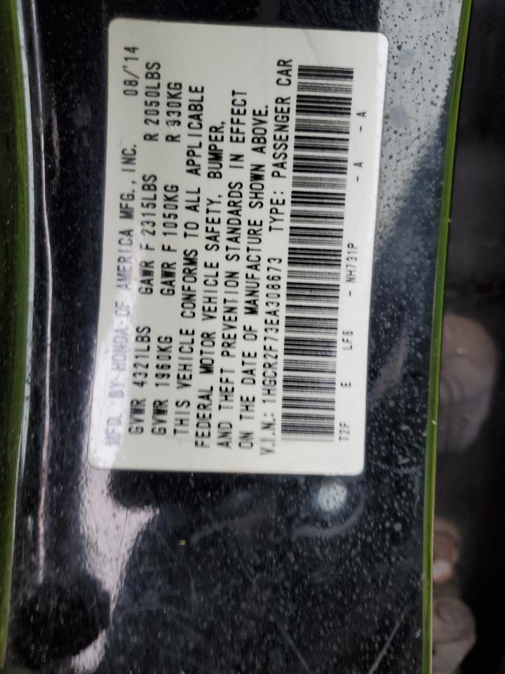 2014 Honda Accord VIN 1HGCR2F73EA308673 Copart auction photo, front end / minor dent/scratches damage thumbnail 14