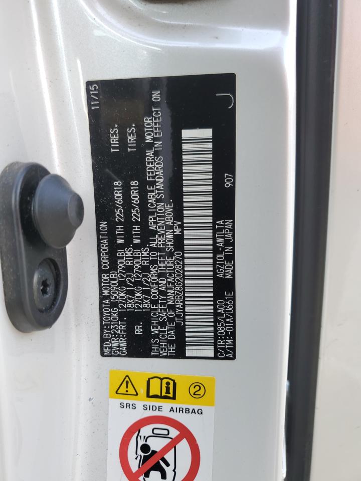 2016 Lexus NX VIN JTJYARBZ8G2028270 Copart auction photo, minor dent/scratches / front end damage thumbnail 12