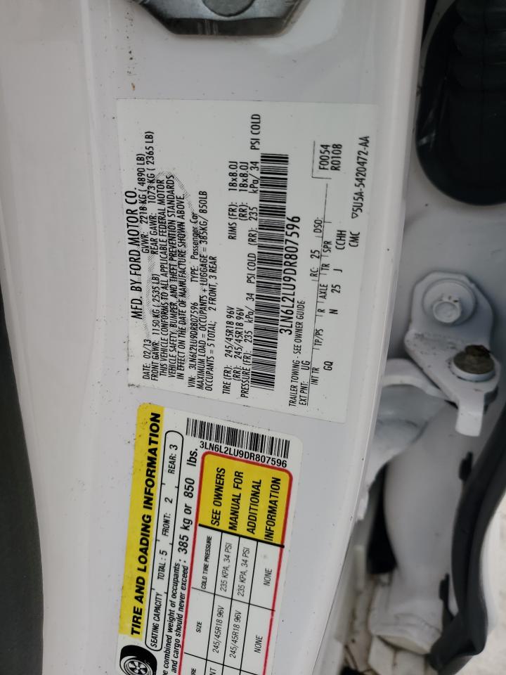2013 Lincoln MKZ VIN 3LN6L2LU9DR807596 Copart auction photo, water/flood damage thumbnail 12