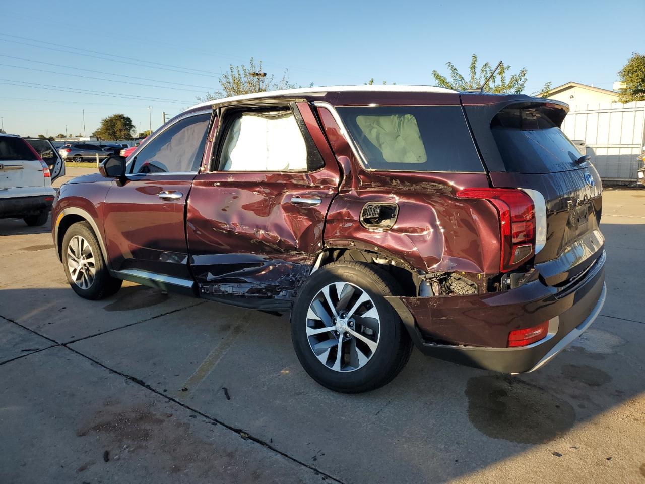 2022 Hyundai Palisade VIN KM8R2DHE7NU392415 Copart auction photo, side / rear end damage thumbnail 2