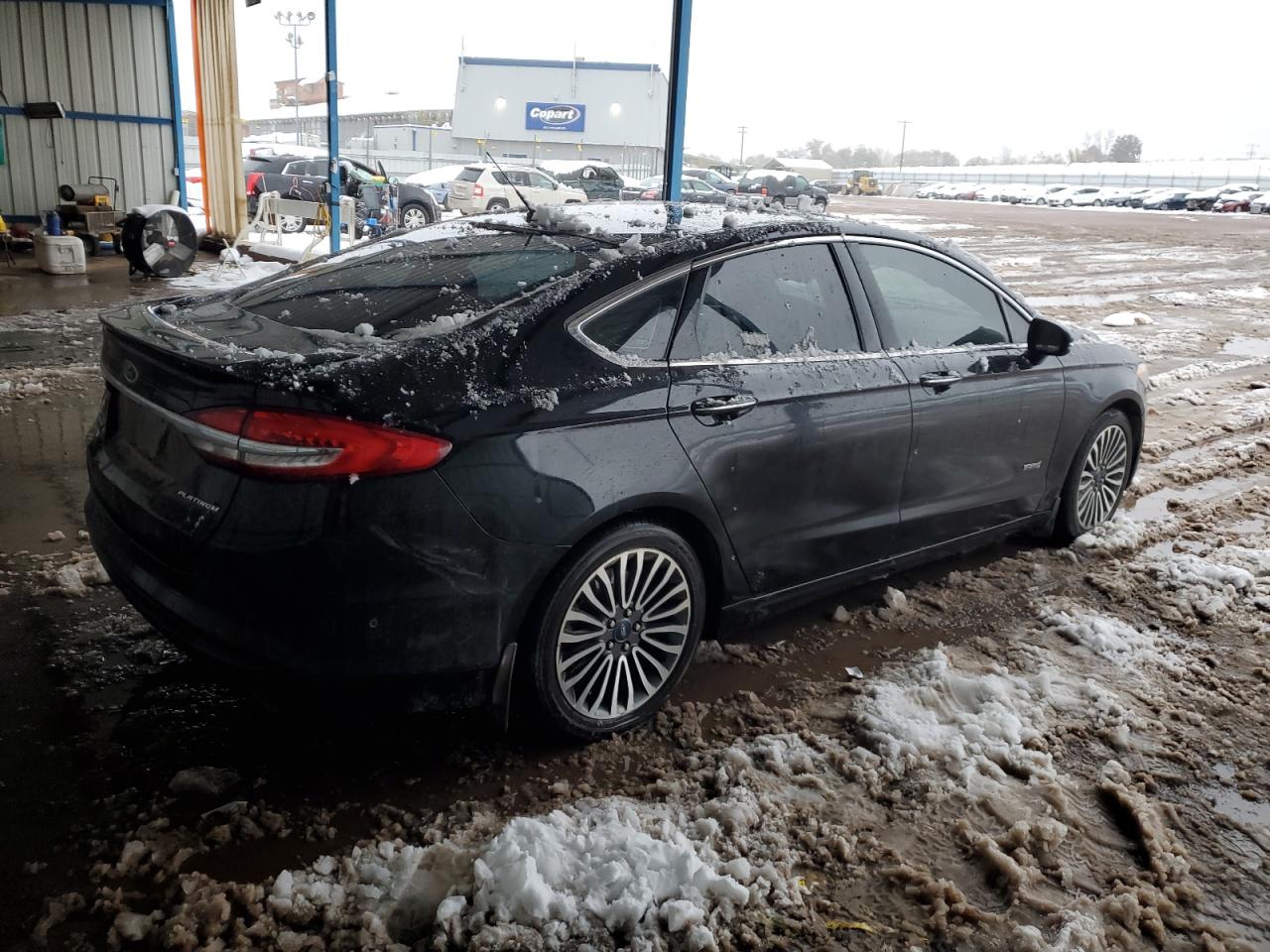 2017 Ford Fusion VIN 3FA6P0SU8HR161915 Copart auction photo, side / rear end damage thumbnail 3