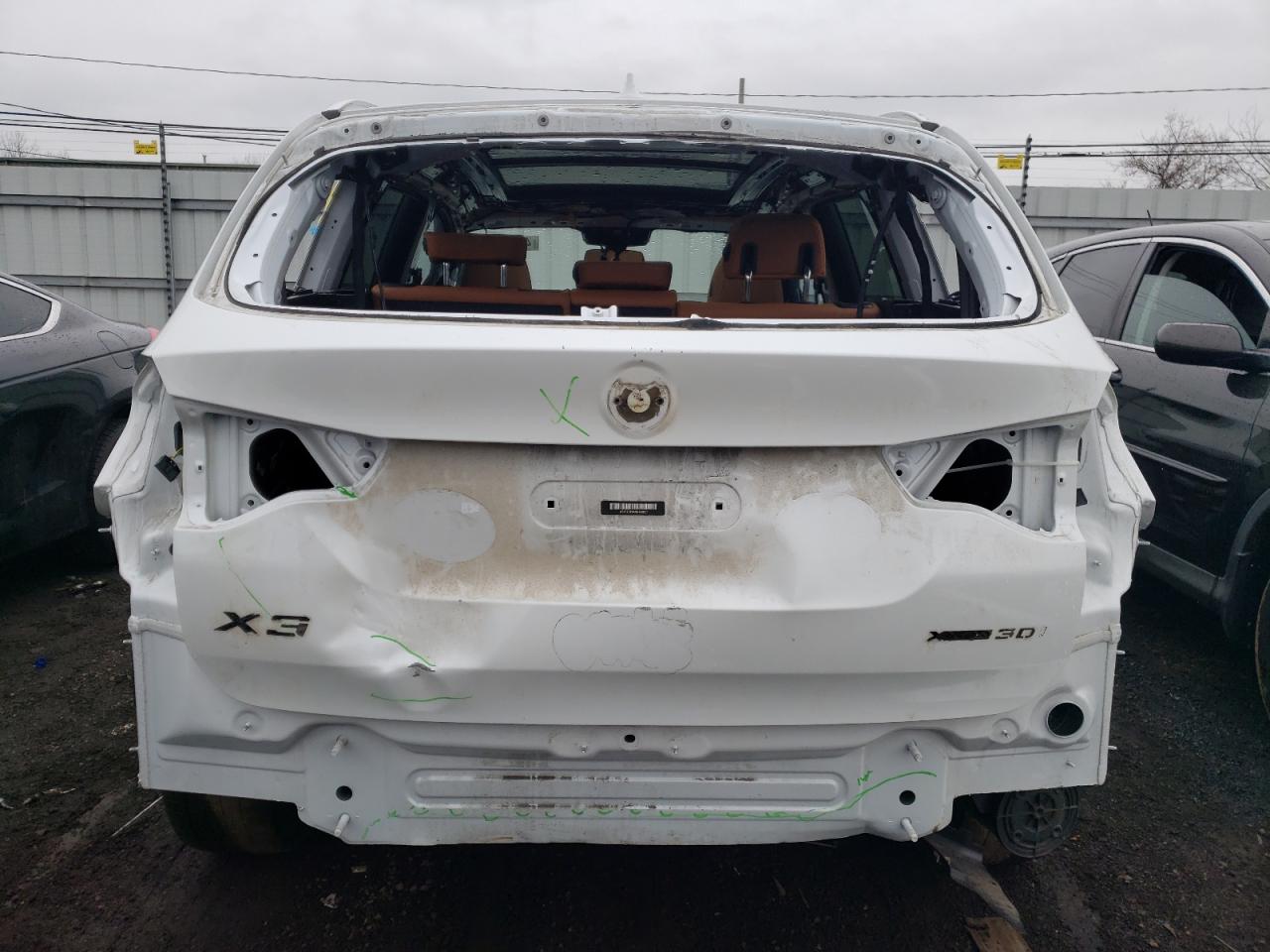 2022 BMW X3 VIN WBX57DP04NN143027 Copart auction photo, front end / rear end damage thumbnail 6