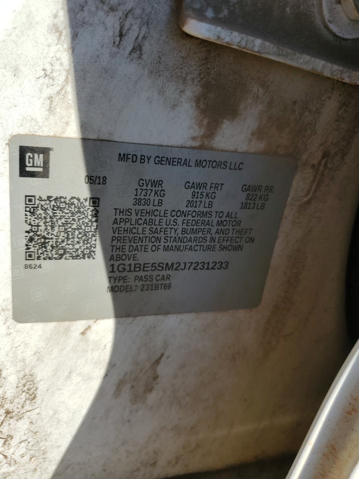 2018 Chevrolet Cruze VIN 1G1BE5SM2J7231233 Copart auction photo, minor dent/scratches damage thumbnail 12