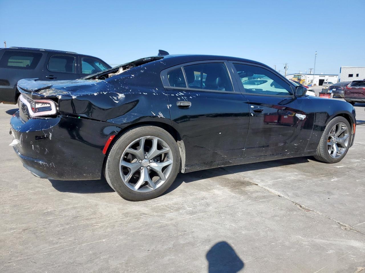 2015 Dodge Charger VIN 2C3CDXHG1FH832211 Copart auction photo, rear end / side damage thumbnail 3