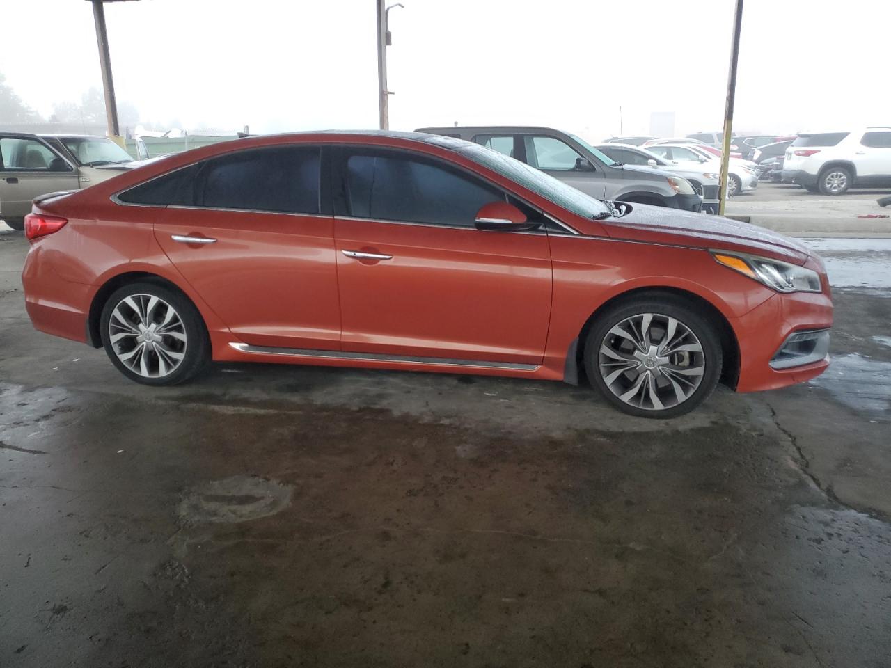 2015 Hyundai Sonata VIN 5NPE34AB7FH154057 Copart auction photo, side damage thumbnail 4