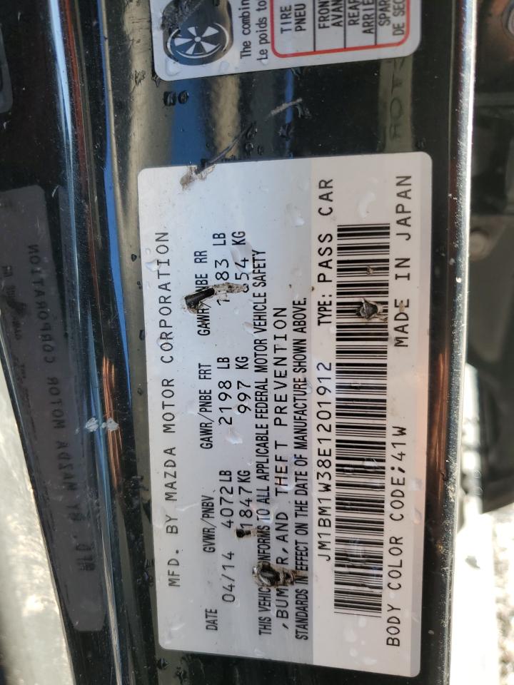 2014 Mazda 3 VIN JM1BM1W38E1201912 Copart auction photo, rear end / minor dent/scratches damage thumbnail 12