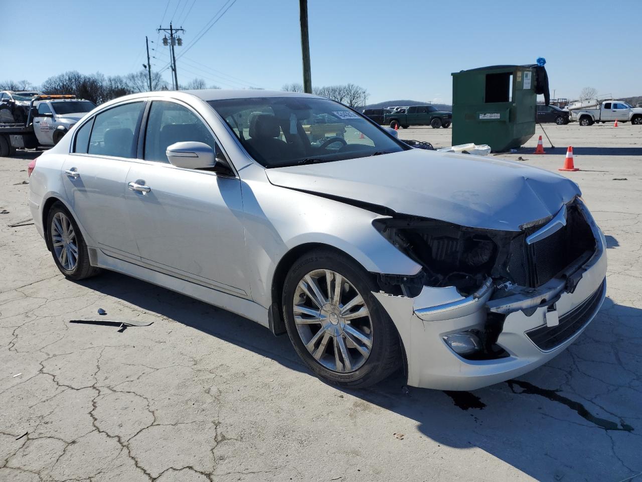 2014 Hyundai Genesis VIN KMHGC4DD2EU263208 Copart auction photo, front end damage thumbnail 4
