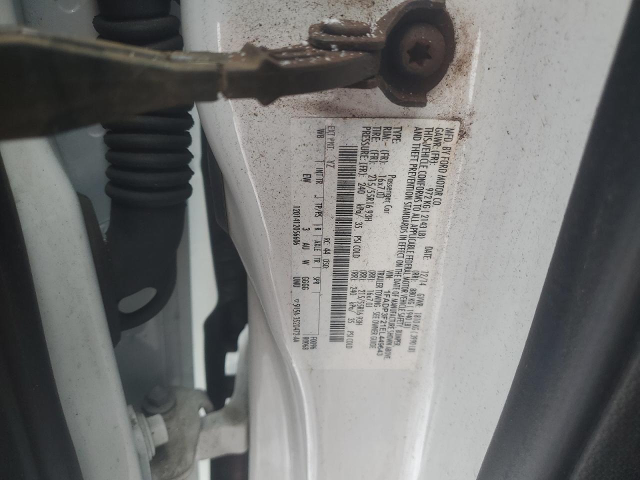 2014 Ford Focus VIN 1FADP3F21EL449643 Copart auction photo, rear end damage thumbnail 12