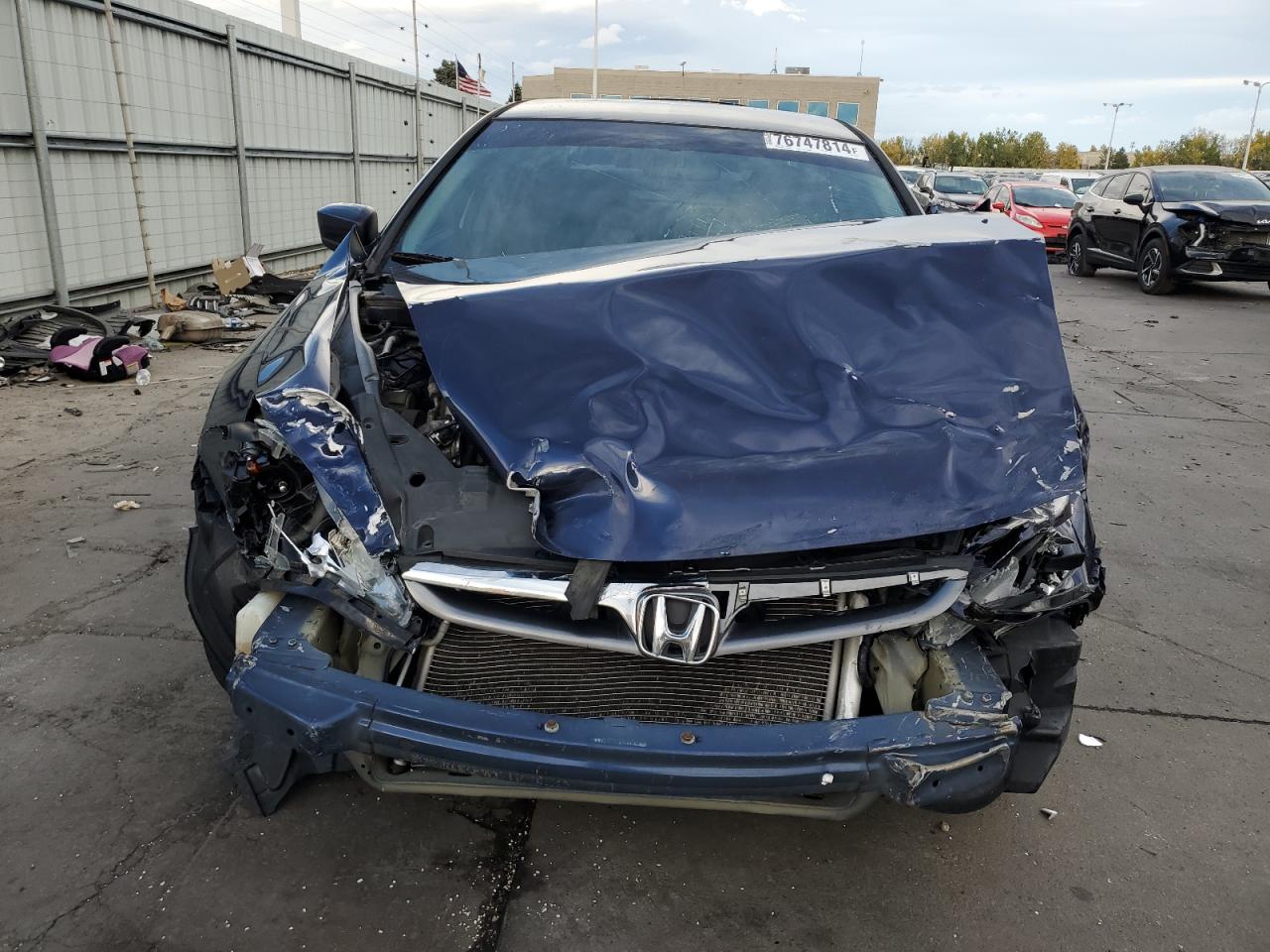 2007 Honda Accord VIN 1HGCM56367A186343 Copart auction photo, front end / hail damage thumbnail 5