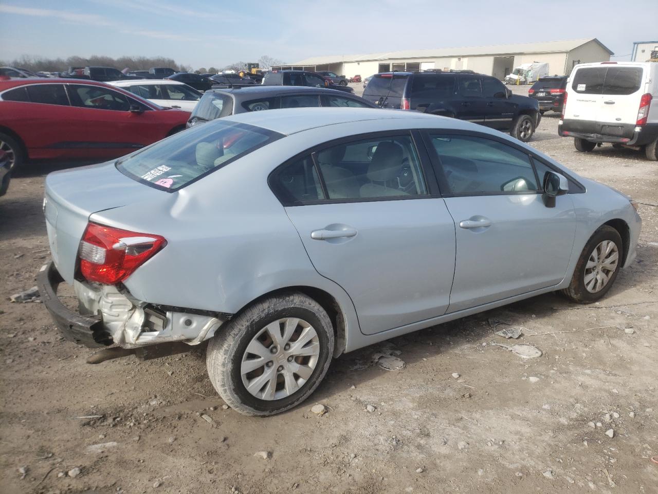 2012 Honda Civic VIN 19XFB2F57CE062882 Copart auction photo, rear end damage thumbnail 3